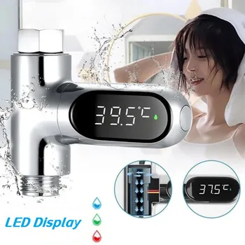 Skaitmeninis LED Dušo Temperatūros Ekranas Savarankiškai Generuoti Elektros energijos, Vandens Termometras Kūdikiui Vonios Vandens Temperatūra Smart Meter