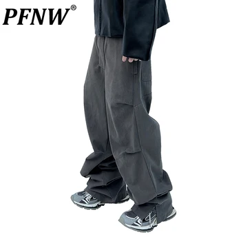PFNW Cavans Wahsed Krovinių Kelnės, vyriški darbo drabužiai Kelio Klostavimas Kelnės Safari Stiliaus High Street Raišteliu Rudenį 2023 Naujas 28W1081