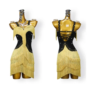 Lotynų Šokių Suknelė Moterų Kutas Suknelė Suaugusiųjų Individualų Profesinės Etape Šokio Spektaklis Konkurencijos Drabužiai