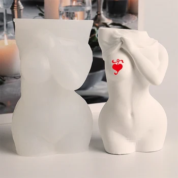 Abstrakti Žmogaus Kūno Žvakė Silikono Formos 3D Moteris Disrobe Dervos Pelėsių 