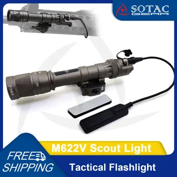 SOTAC PAVARŲ Ginklas Šviesos M622V Žibintuvėlis Lauko Medžioklės Skautų Žibintai M622V su Nuotolinio Slėgio Jungiklis