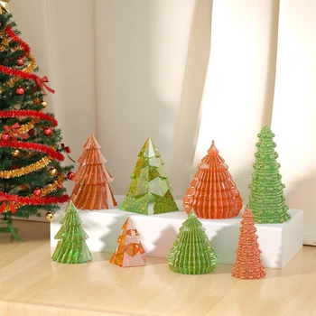 3D Kalėdų Eglučių Žvakės Silikono Formos 