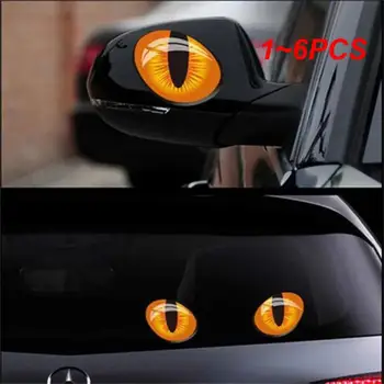 1~6PCS Universaliųjų Automobilių Lipdukai, 3D Stereo Atspindintis Katės Akis, Automobilių Lipdukas Kūrybos galinio vaizdo Veidrodis Lipdukai Lipdukas Akis lipdukai