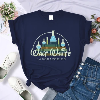 Walter White Chemijos Laboratorija Moterų Marškinėliai Vasaros Minkštas Trumpas Rankovės Kvėpuojantis Atsitiktinis Marškinėliai, Mados Cool Marškinėlius Moterims