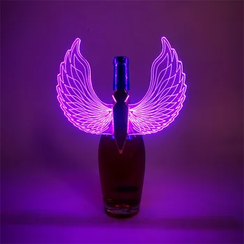 RGB Permainingi Šampano Led Butelis Sparklers Akrilo Drugelis Angelas Sparnų Sparkler Šviesos Butelis Paslaugų LED Strobe Baton