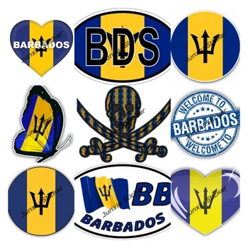 Kūrybos Barbadosas Lipdukai Barbadian Šalies Kodas Piratas Jack Rackham Calico Vėliavos Šalies Originali Barbadosas BD BB Lipdukas Dekoras