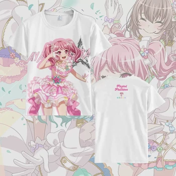 Anime BanG Svajonė! Pastelinės Paletės Maruyama Aya Vasaros trumparankoviai Viršuje Atsitiktinis marškinėliai Drabužių Mados Cosplay Kostiumų Neutralus