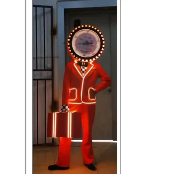 Raudona Laikrodininkas Ratas, galvos Apdangalai Kalėdų Kostiumas naktiniame klube bar šokių šarvai Šiuolaikinės Dainininkė Šalies Rodyti Apranga