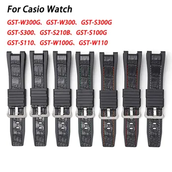 Gumos Odos Watchband Diržu, Casio GST-W300G GST-W300 GST-S300G GST-S300 GST-S210B GST-S100G GST-S110 GST-W100G GST-W110