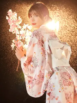Spausdinti kimono suknelę moteris modifikuota Japonijos yukata suknelė Dievas mergina