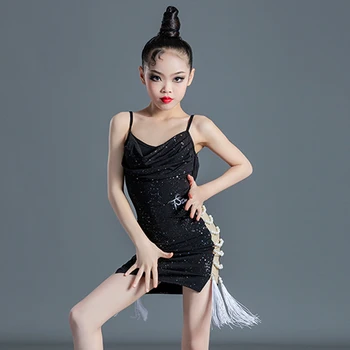 2022 lotynų Šokių Suknelė Mergaitėms Vasaros lotynų Konkurencijos Suknelė Seuqin Pearl Kutas Veiklos Kostiumas Vaikams Suknelė Etape Dėvėti BL8008