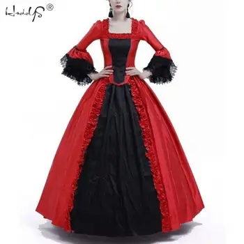 Moterų Derliaus Viduramžių Lolita Derss Renesanso Kamuolys Chalatai Suknelės Viktorijos Suknelė, Kostiumas