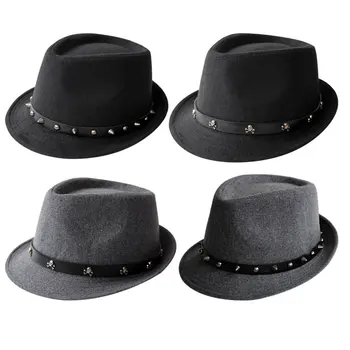 Hat Vyrų Fedoras Kepurės Vyrams, Moterims, Juoda Balta Kvadratų Bžūp Prabangos Skrybėlę Platus Kraštų Fedora Skrybėlę Rudens Žiemos 2021 Skrybėlę шляпа