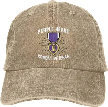 Violetinė-Širdies-Armijos Veteranai-Karinės-Medalis Kaubojus Bžūp Casquette Tėtis Skrybėlę Beisbolo kepuraitę Juoda Skrybėlė Vyrų ir Moterų