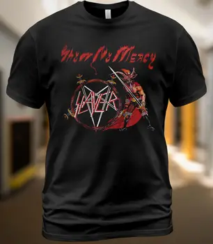 Medvilnės Marškinėliai Slayer Show No Mercy Albumas Tee Kerry King Tom Araya Paul Bostaph