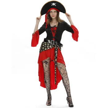 Moterų Karibų jūros Piratai Kostiumai Helovinas Seksuali Moteris Kapitonas Cosplay Suknelė Suaugusiųjų Karnavalas Žaidimą Šalies Piratų Kostiumų