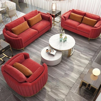 Gyvenamasis Kambarys su Sofa-Love-sėdynė 3 Sėdynės Laisvalaikio Lounge Sofos Namų Tingus Kambario Baldai Namuose Ar Biure Minkštų Audinių Sofa