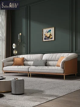 Amerikos prabangos sofa-Modernūs, prabangūs prancūzų kambarį kūrybos in-line double keturių asmenų odos sofos