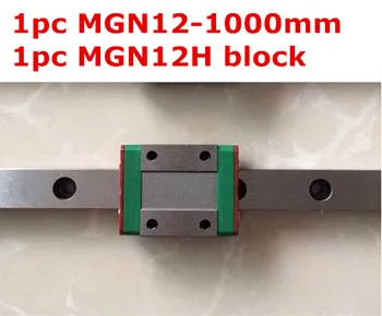1pcs MGN12 - 1000mm linijinis geležinkelių + 1pcs MGN12H ilgas tipas vežimas