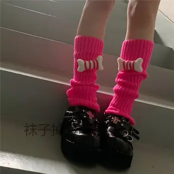 Kawaii Akmens Mezgimo Šildytuvus Moterų ir Mergaičių Japonijos Šiltos Kojinės Footless Boho Žiemos Prabanga Kalėdų Dovana Kojų Y2k 2023