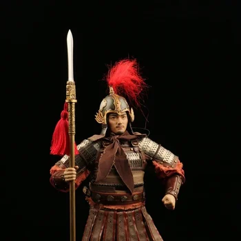 1:6 Masto Gencijonų Lance Ietis Dragon Spear Senovės Kinų Metalo Ilga Rankena Šaltojo Ginklo Modelis Dinastijos Kariai Tilpti 12