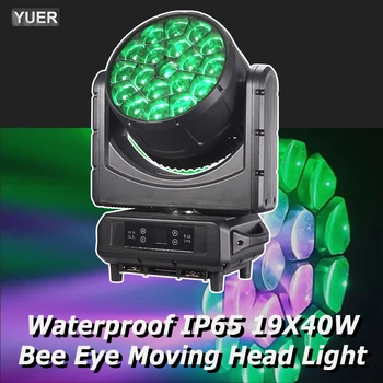 YUER NAUJŲ Vandeniui IP65 LED Zoom Šviesos Plauti Bitės Akys 19x40W 4in1 Juda Galvos Šviesos Spalvos Temperatūra Poveikį, Lauko Parkas