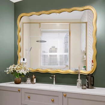 Prancūzijos derliaus vonios kambarys namo prabangi kriauklė banga makiažas Amerikos kosmetinis veidrodėlis