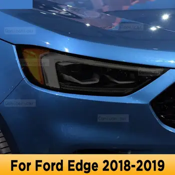 Automobilių Žibintų Apsauga, Spalva, Anti-Scratch Juoda Apsauginės Plėvelės TPU Lipdukai Ford Edge 2018-2019 Priekinių žibintų Priedai