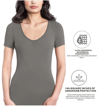 Moterų Trumpomis Rankovėmis T-Shirt Apvalus Kaklas Sweatproof Undershirt Marškinėliai Vasaros Moteriškų Rūbų Poringumas Viršūnes Tshirts Xs - Xxl Dydžiai