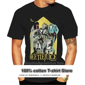 Beetlejuice Juoda Viršūnes Tee Marškinėliai T-Shirt Cool Mados Vyrams, Moterims Marškinėlius