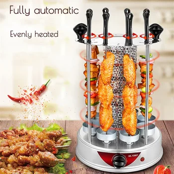 6 Lazdos Nerūdijančio Plieno Elektrinis Nerūkomojo Kebabas Mašina, Vertikalus, kepsnių ant grotelių Mėsos Pasukimo Kebabas Iešmo Grotelės Formavimo Mašina